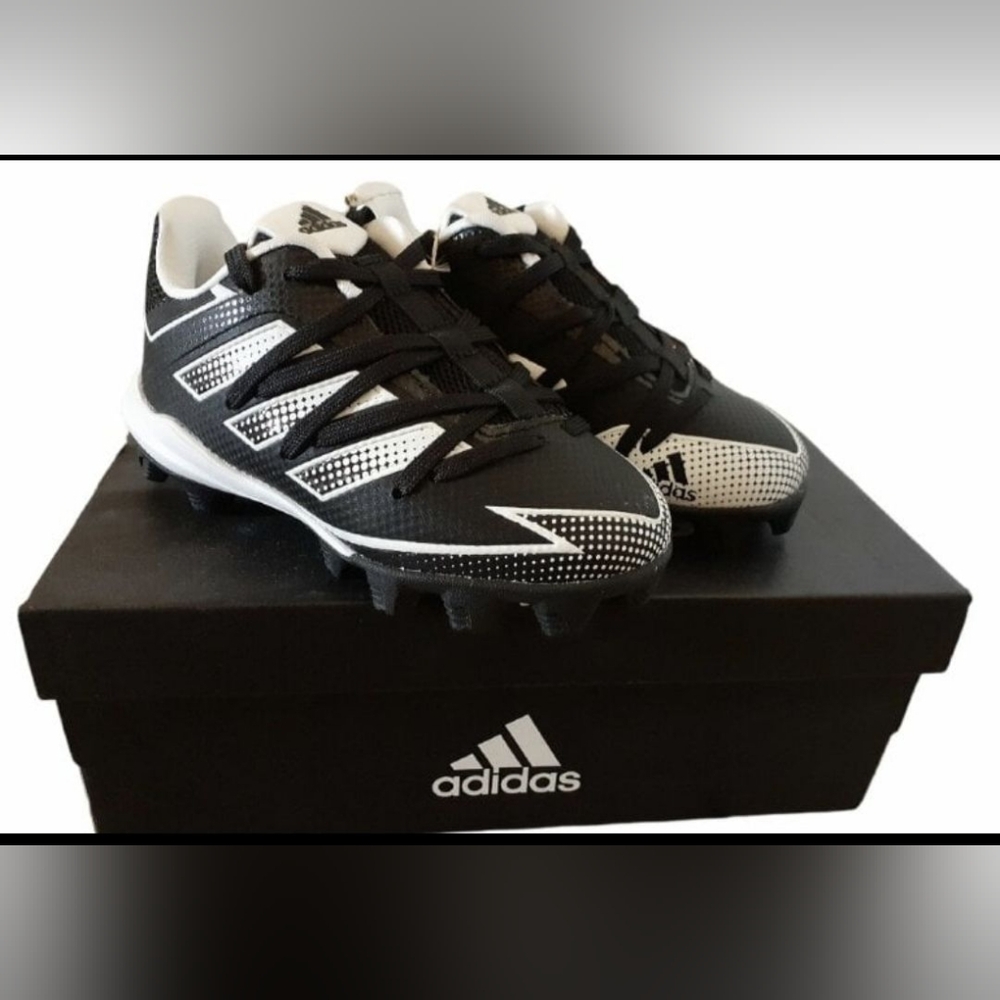 Adidas Afterburner Baseball 7 MD Toddler Boy White/Black Sz 10 K